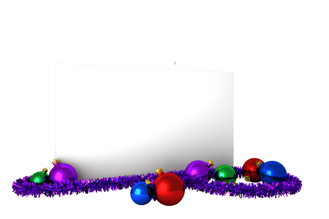 Festive Christmas Decoration with Transparent Poster and Ornaments - Download Free Stock Images Pikwizard.com