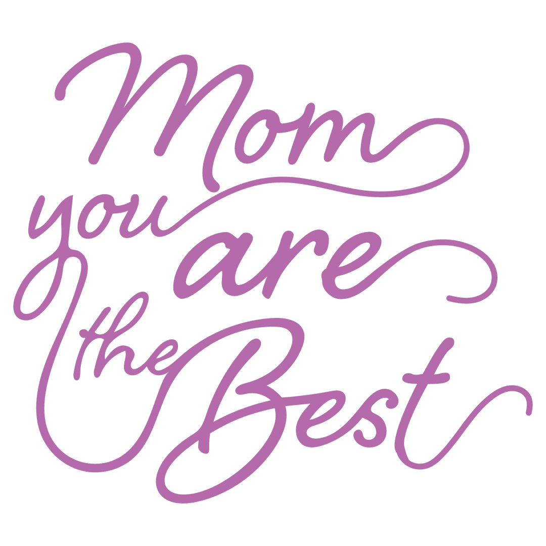 Stylish Mother's Day text Expresses Love on Transparent Background