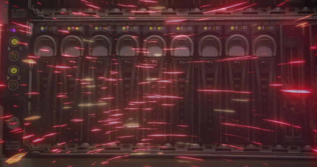 Futuristic Server Rack with Digital Light Effects