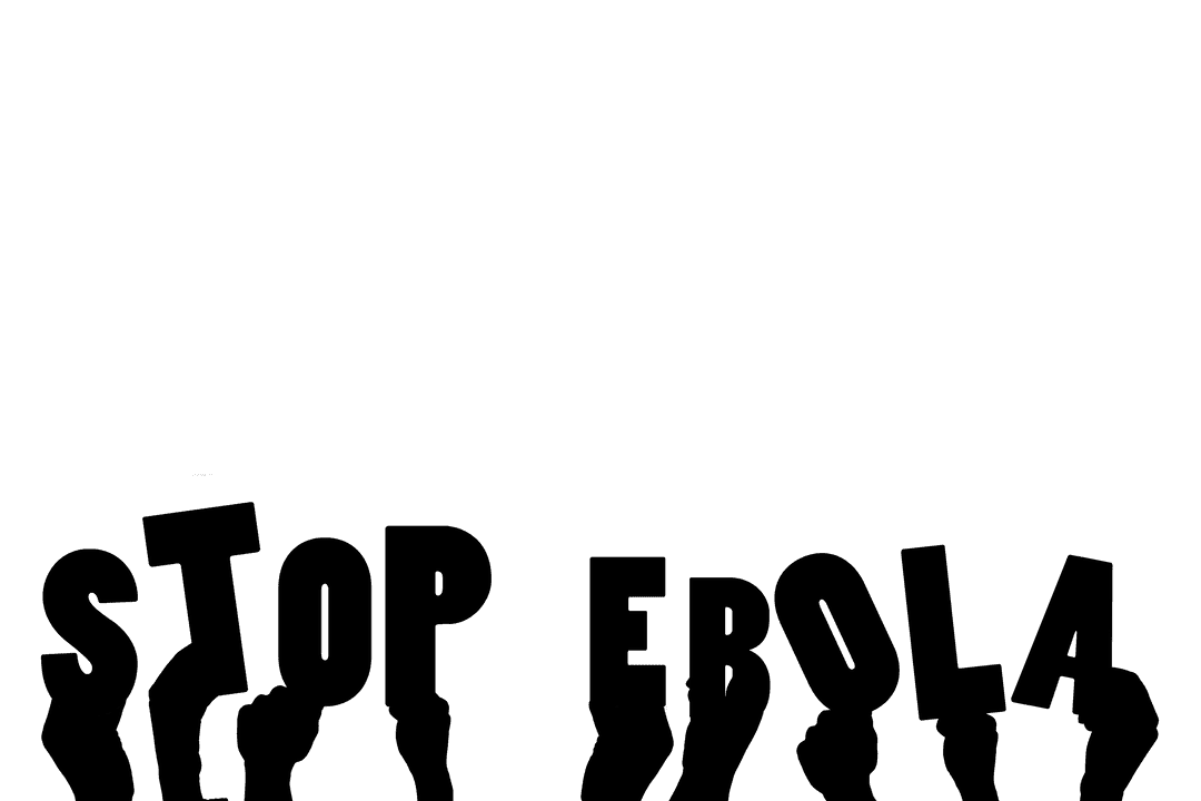 Hands Holding Stop Ebola Message with Transparent Background