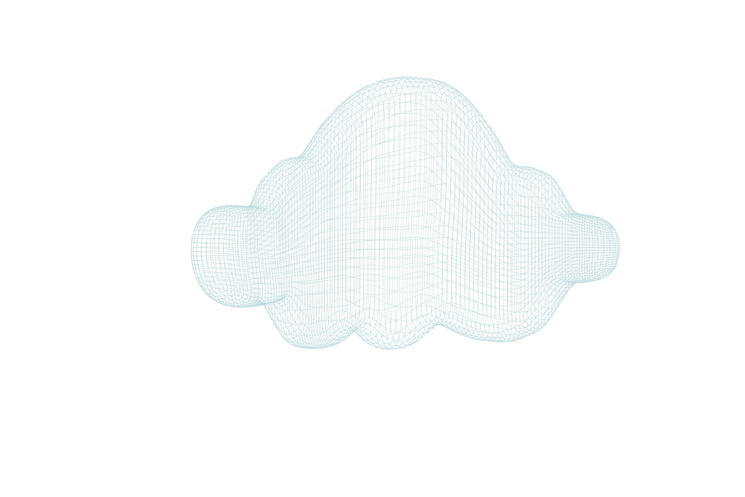 Transparent Digital Cloud Illustration for Tech Design