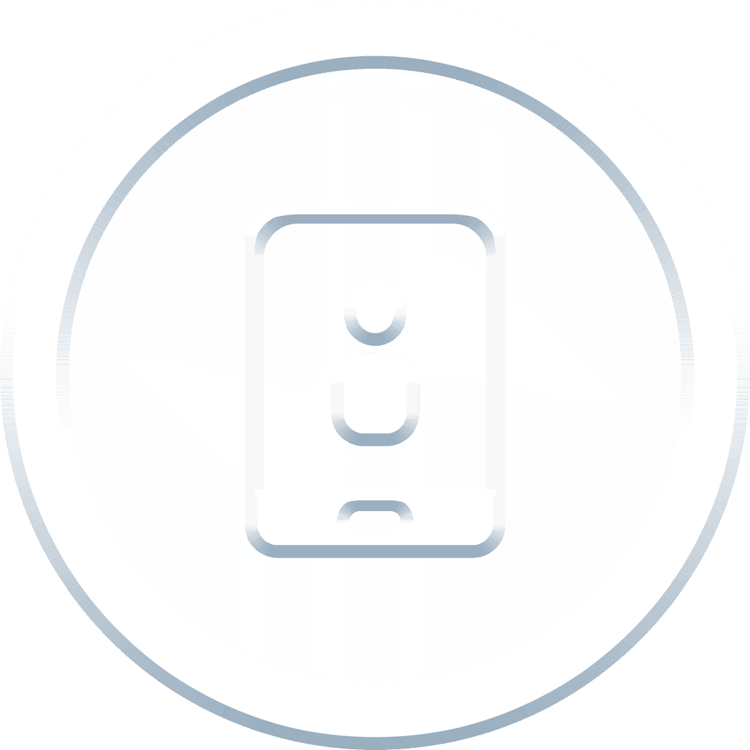 Transparent Circular Mobile Phone Icon with Call Symbol