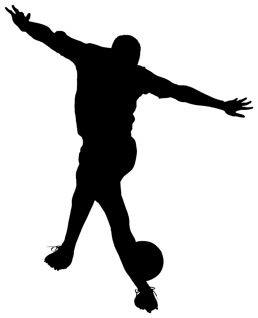 Transparent Silhouette of Soccer Player Executing Tricks
