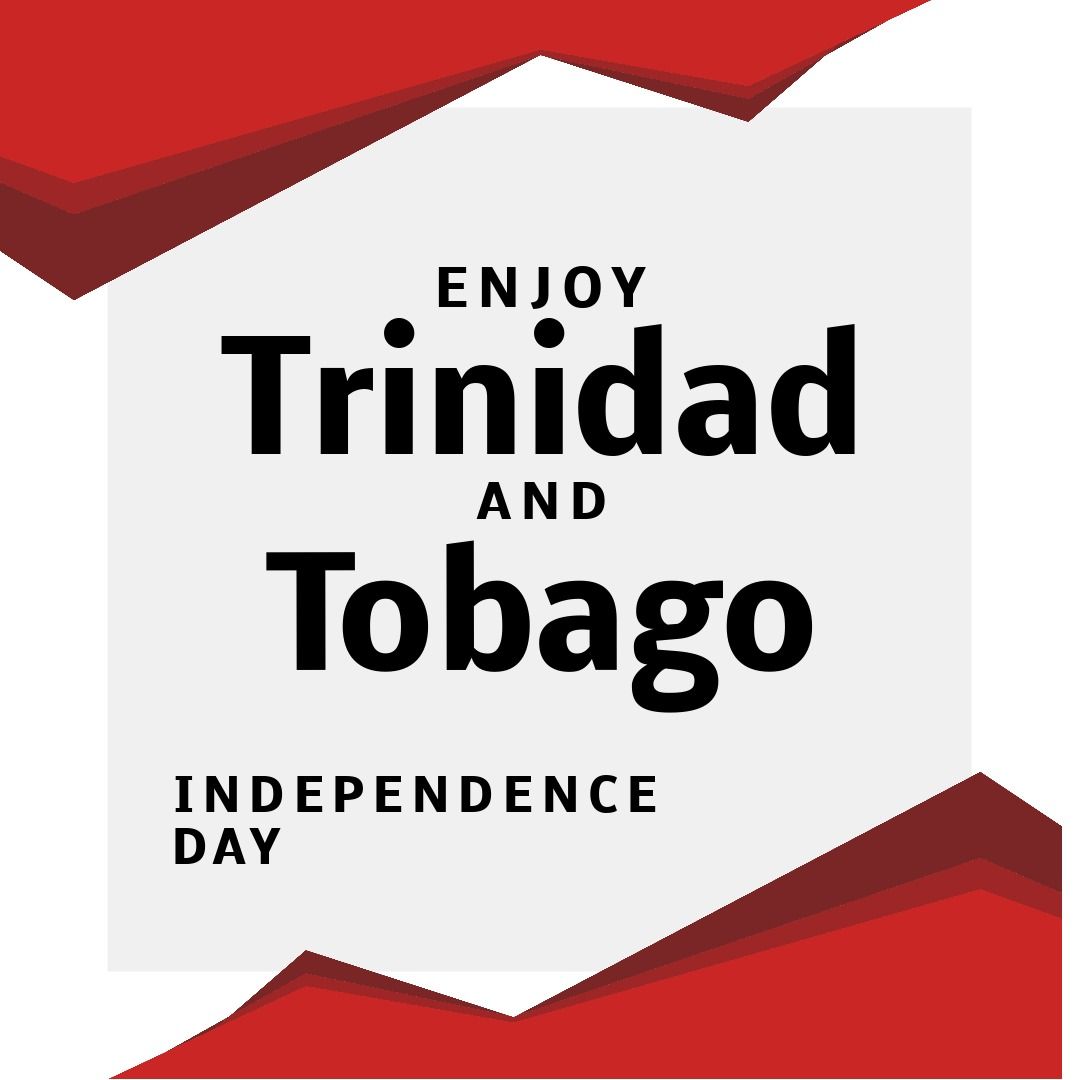 Illustration of enjoy trinidad and tobago independence day text and red patterns on white background - Download Free Stock Templates Pikwizard.com