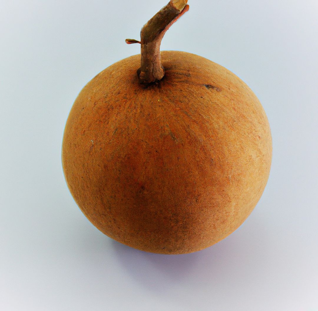 Image of close up of one ripe monk fruit on white background - Free Images, Stock Photos and Pictures on Pikwizard.com