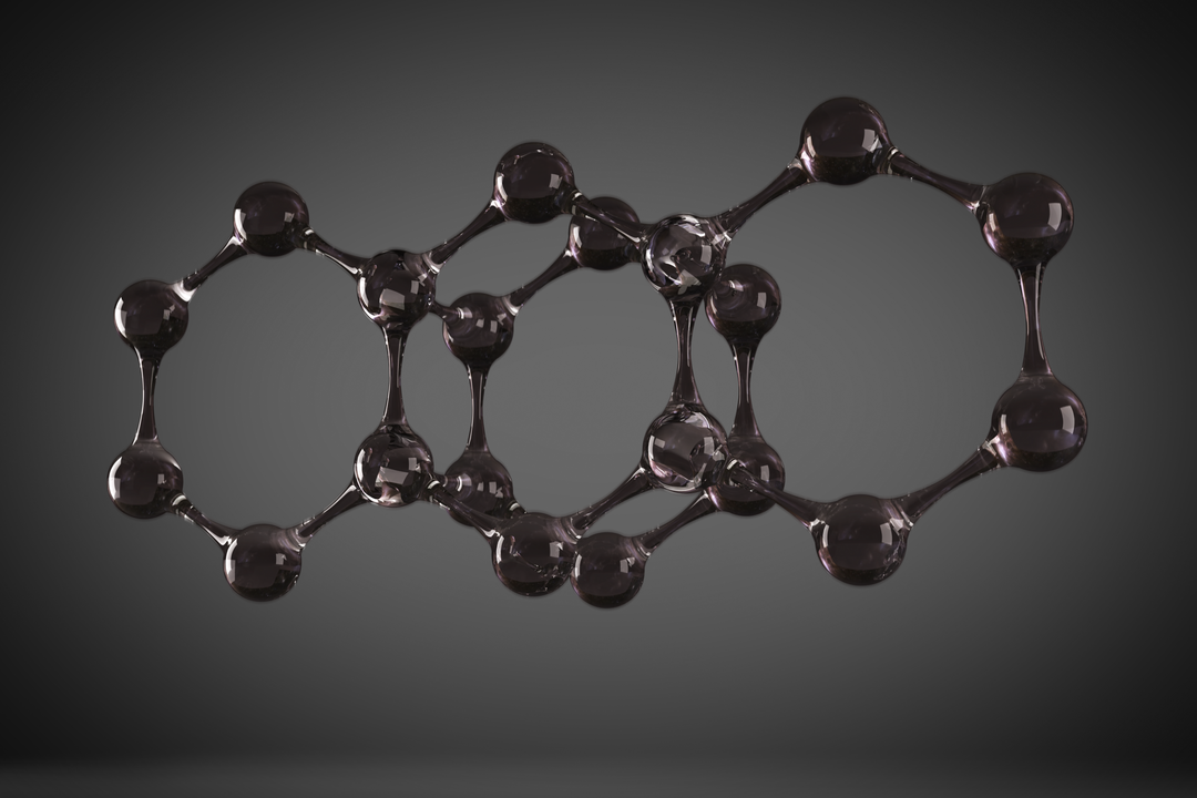 Close-up of Black Transparent Molecule Model on Dark Background - Download Free Stock Images Pikwizard.com