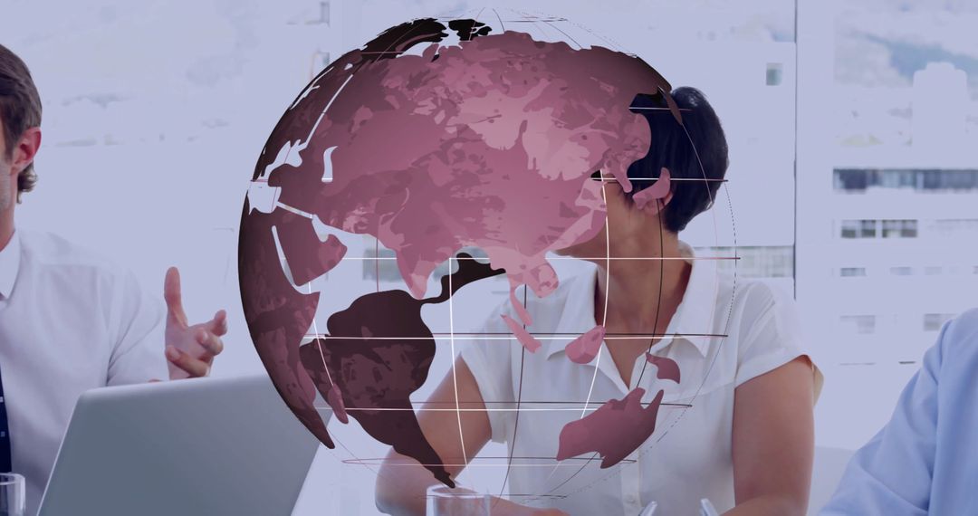 Global Business Team Collaborating in Modern Office with Digital Innovation