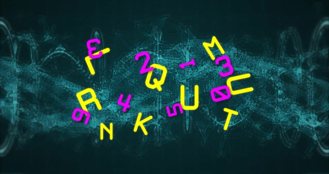 Alphabet Letters Overlaying Digital DNA Strand Representation
