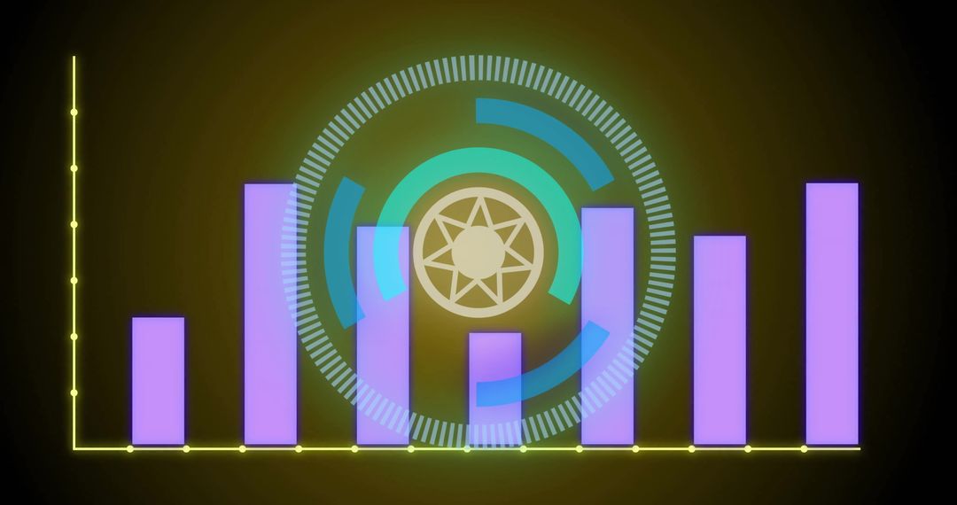 Digital Business Data Chart with Futuristic Visual Interface