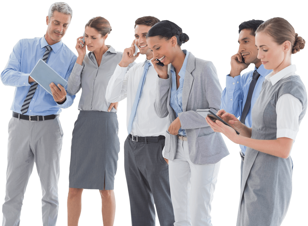 Transparent Diverse Team Using Mobile Technology Collaborating