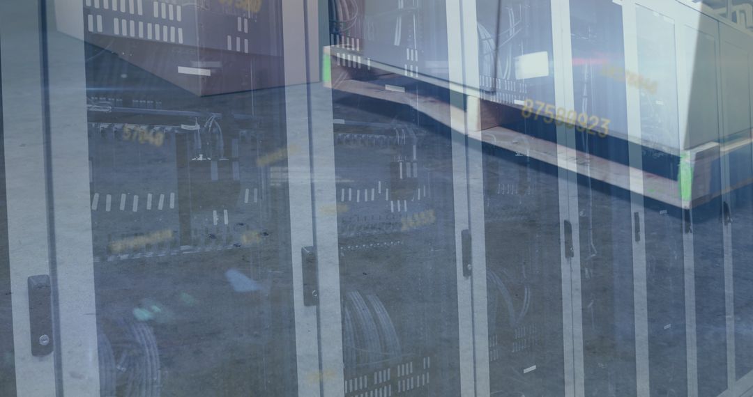 Warehouse and Technology Concept with Server Overlay