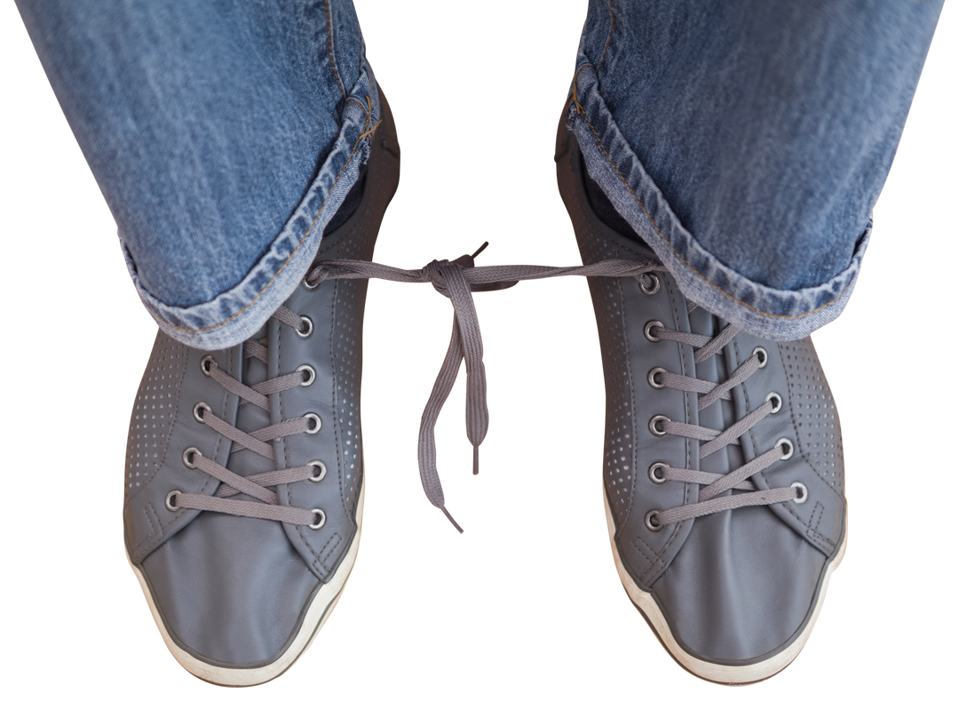 Close-Up of Jeans and-Tied Sneaker Laces on Transparent Background - Download Free Stock Images Pikwizard.com