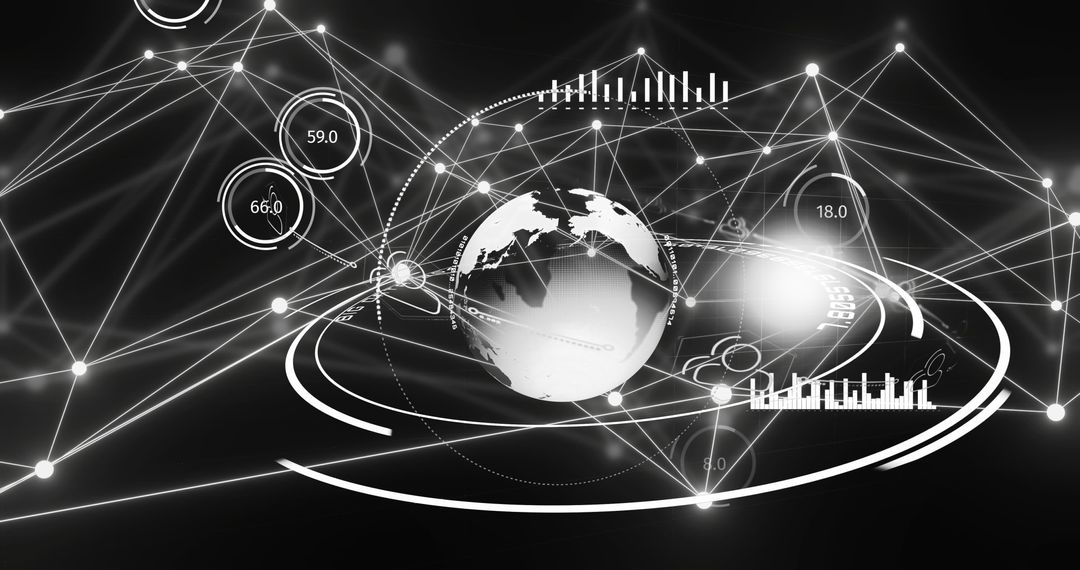 Digital Global Network and Data Connection Technology Concept