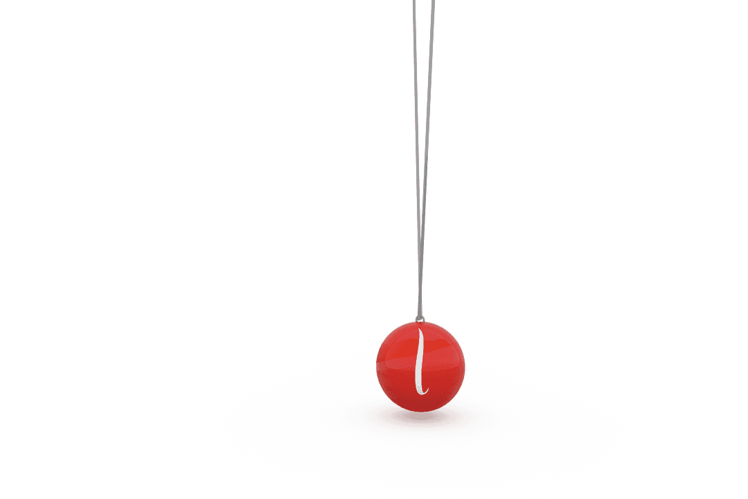 Red Ball Letter L on Transparent Background