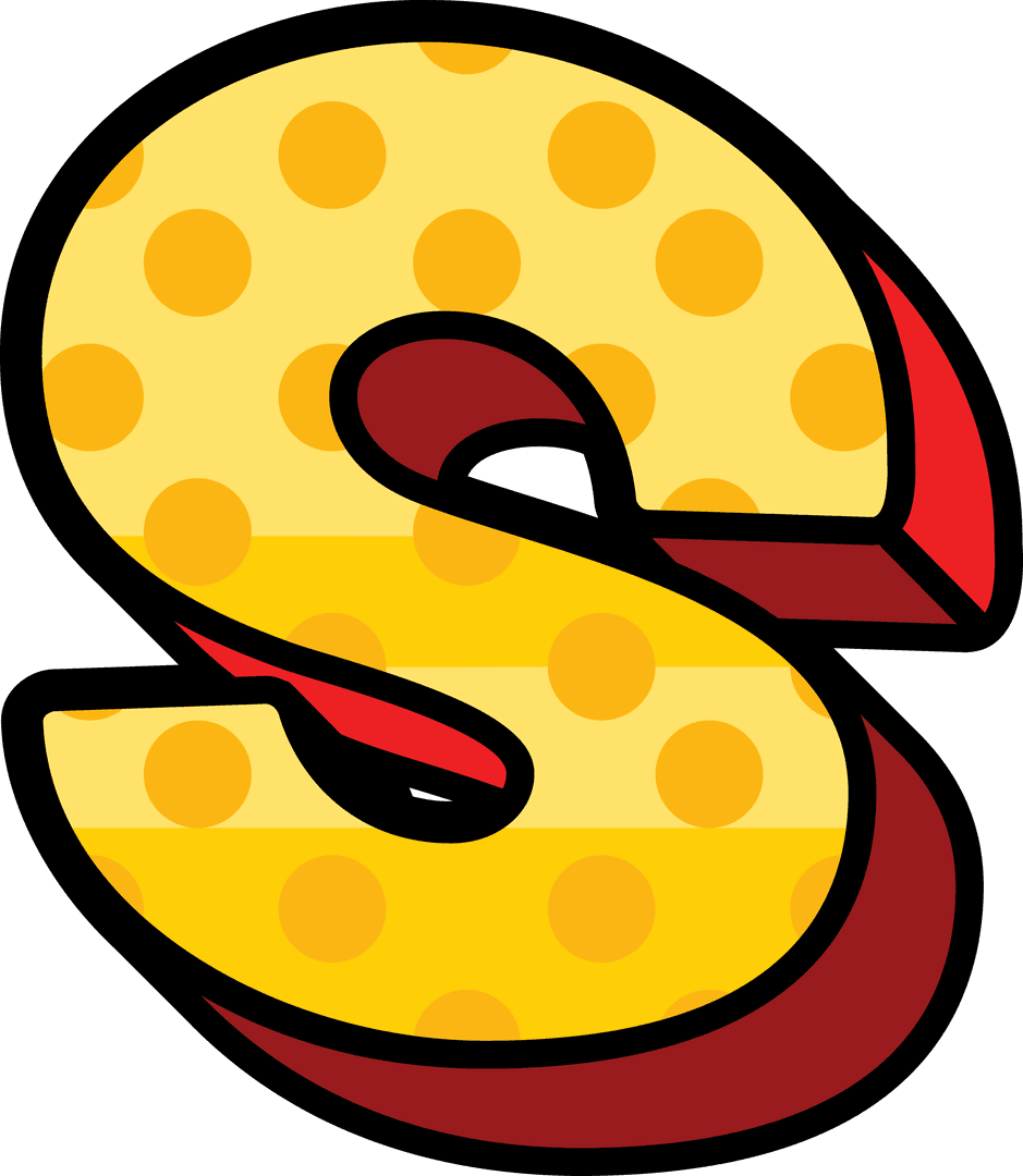 Bold Pop Art Style S Letter with Vibrant Pattern, Transparent Design