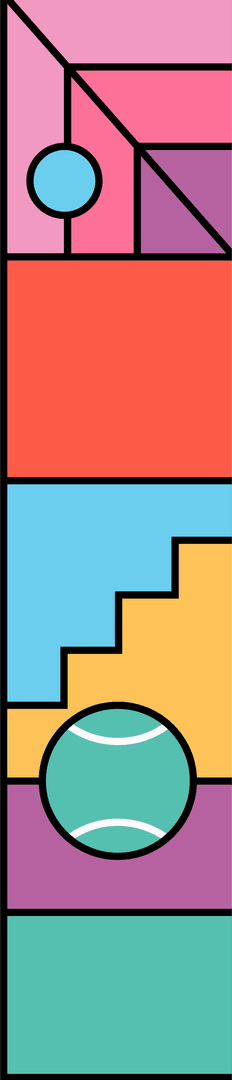 Transparent Abstract Geometric Design with Bold Colors