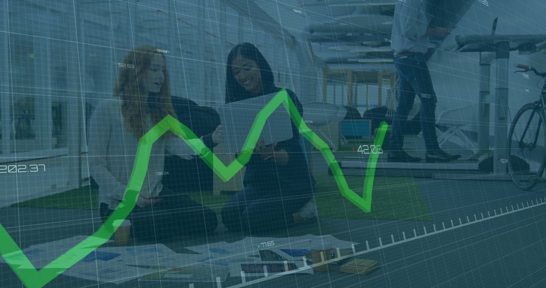 Financial Technology Team Analyzing Data in Modern Office