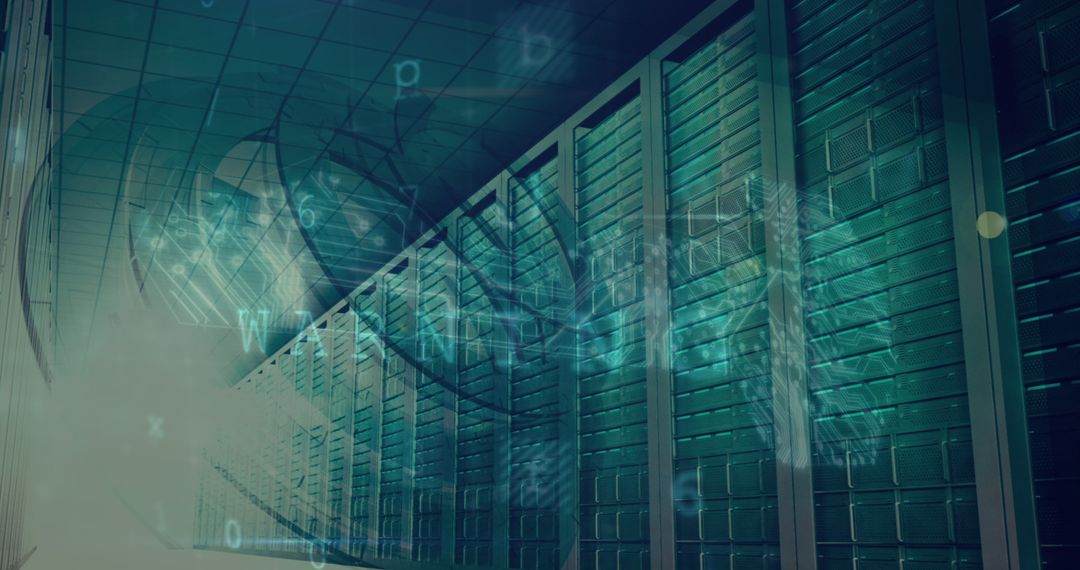 Cybersecurity Technology Guarding Data in Server Room