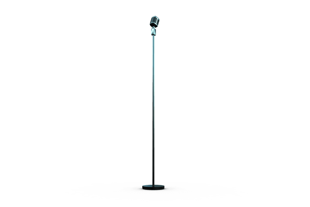 Microphone on Stand Isolated on Transparent Background