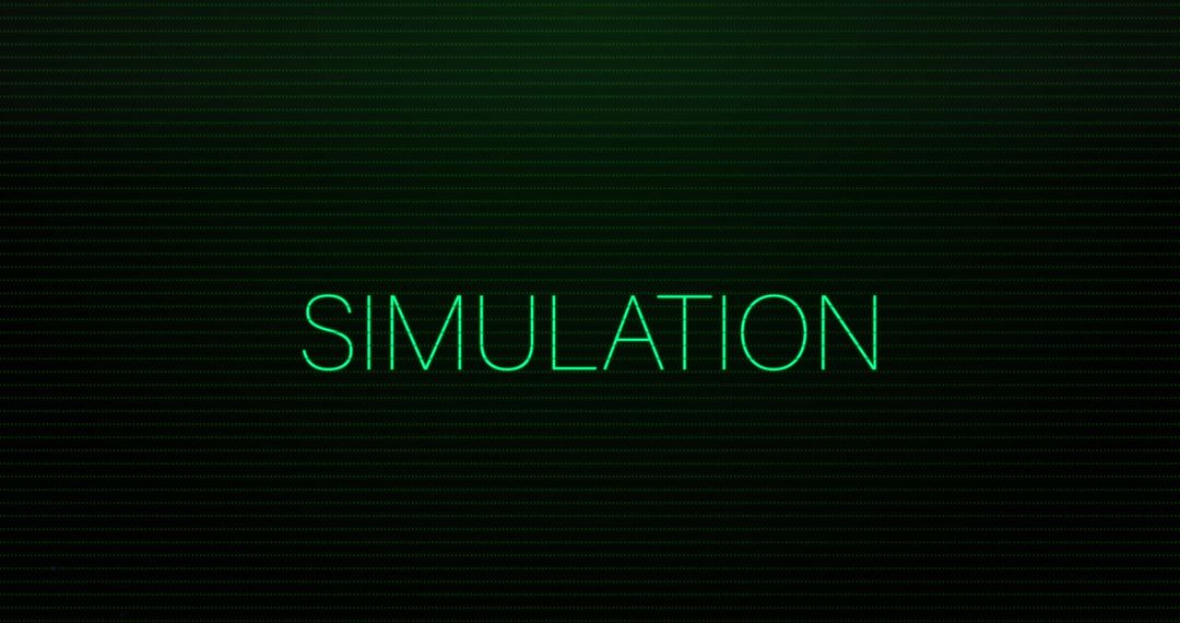 Digital Simulation Concept with Green Text