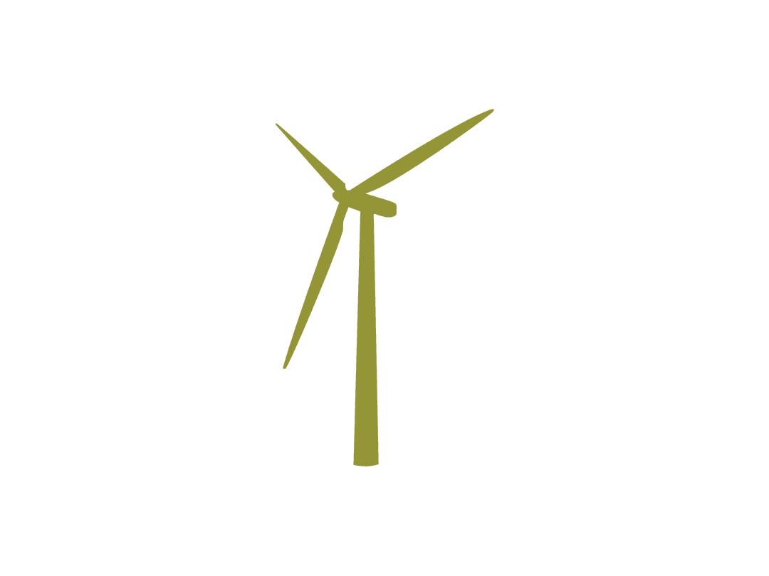 Transparent Gold Wind Turbine Illustration