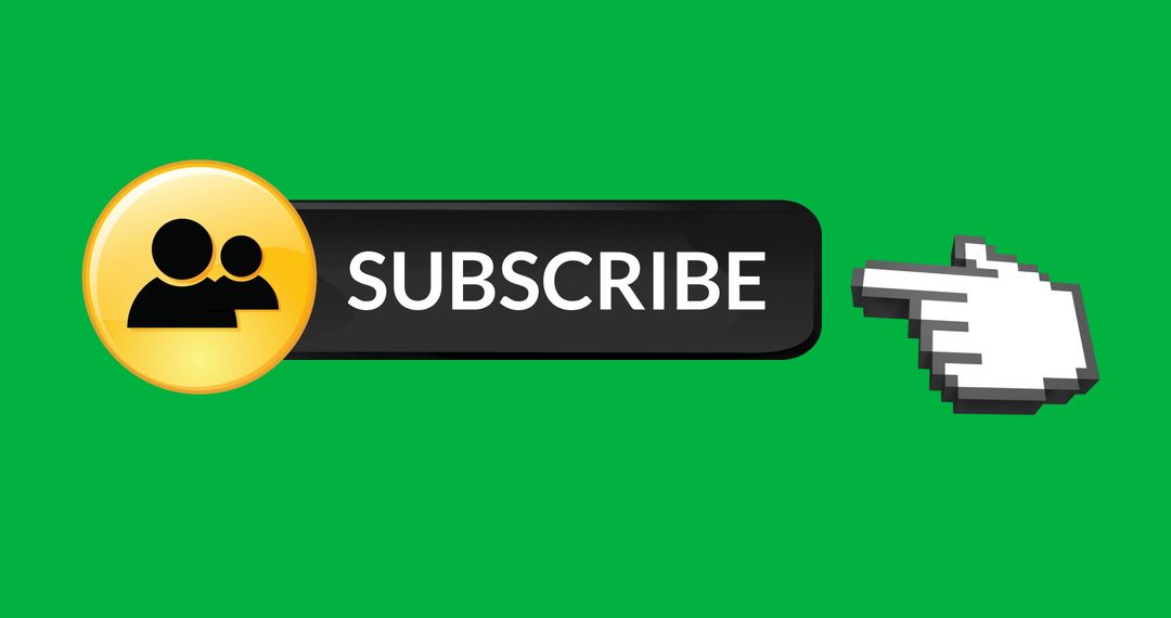Digital Subscription Button with People Icon and Cursor Background