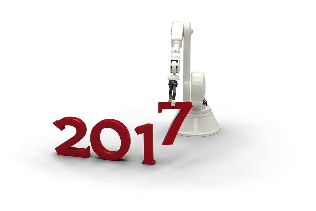 Transparent Robotic Arm Lifting Number 7 with 2017 - Download Free Stock Images Pikwizard.com
