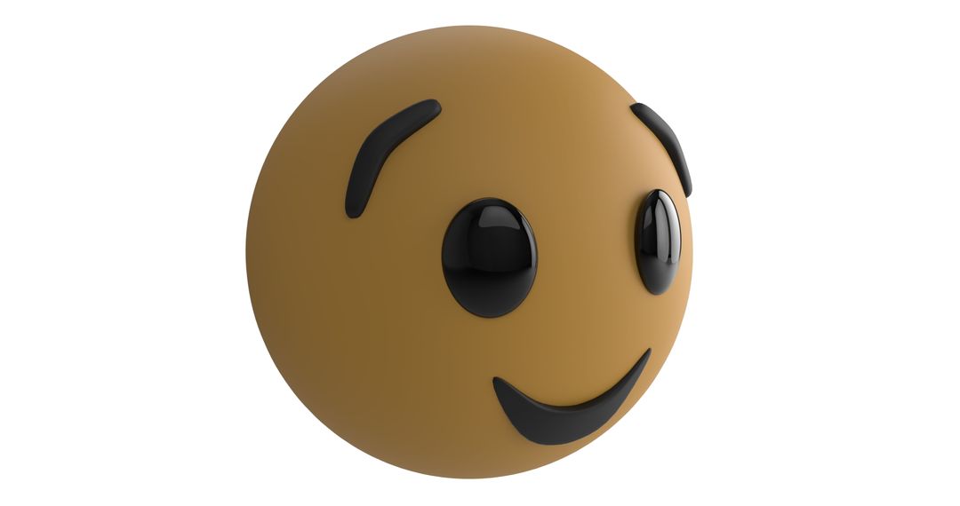 3D Dark Skin Tone Winking Emoji Minimalist Design