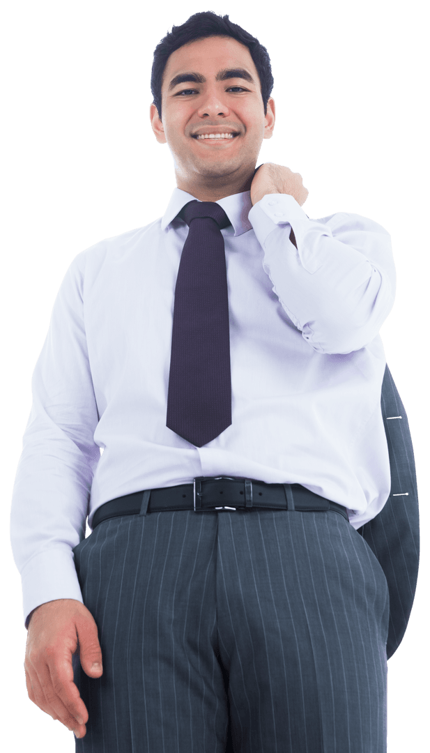 Happy Professional Biracial Businessman Smiling Transparent Background