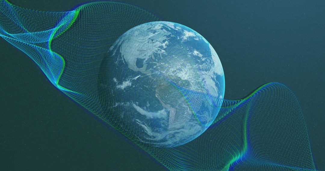 Global Network Connections Surrounding Earth in Digital Interface