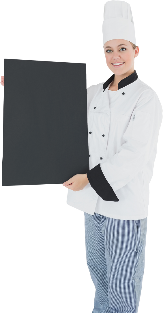 Transparent Chef Holding Blank Card, Culinary Advertisement Template - Download Free Stock Images Pikwizard.com