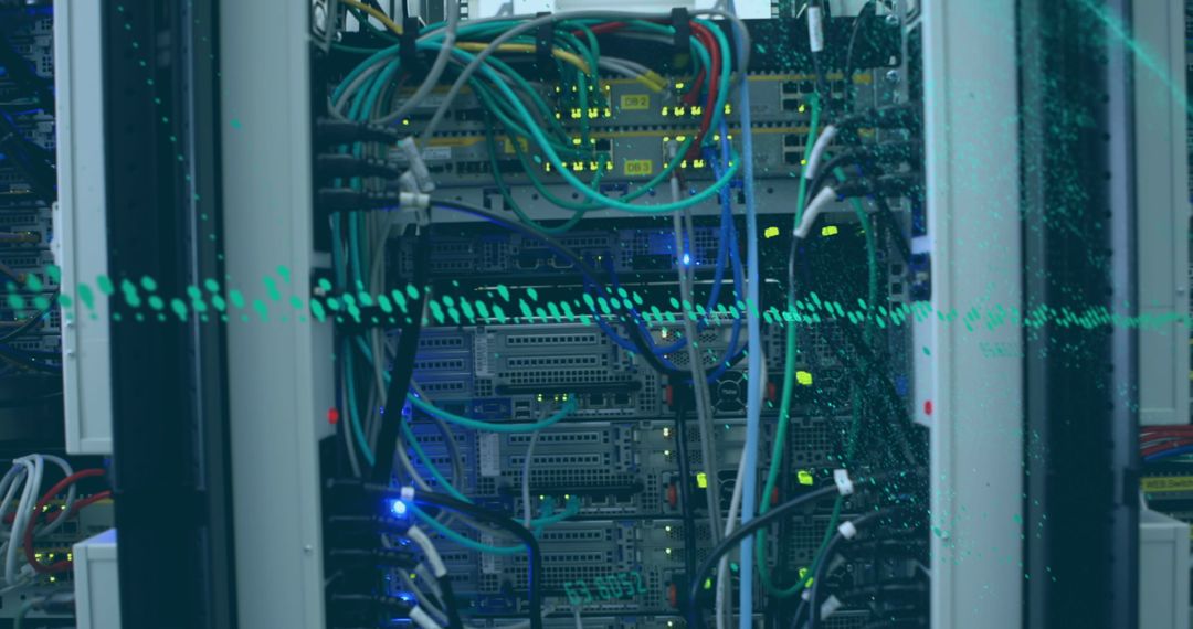 Modern Data Center with Complex Network Cabling - Free Images, Stock Photos and Pictures on Pikwizard.com