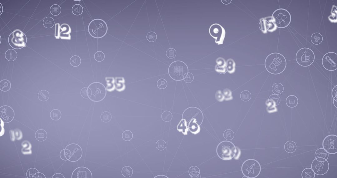 Abstract Digital Network with Media Icons and Numbers