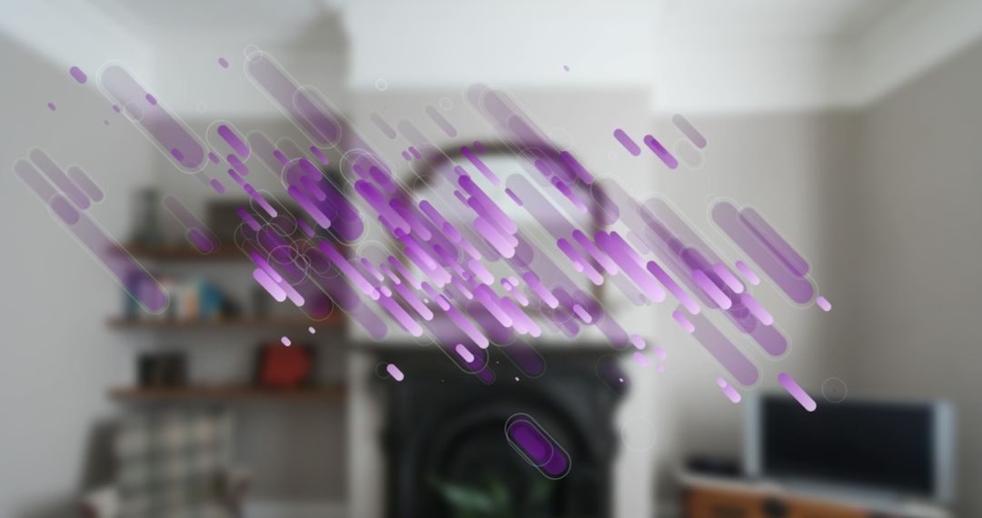 Digital Interface Overlaid on Cozy Living Space