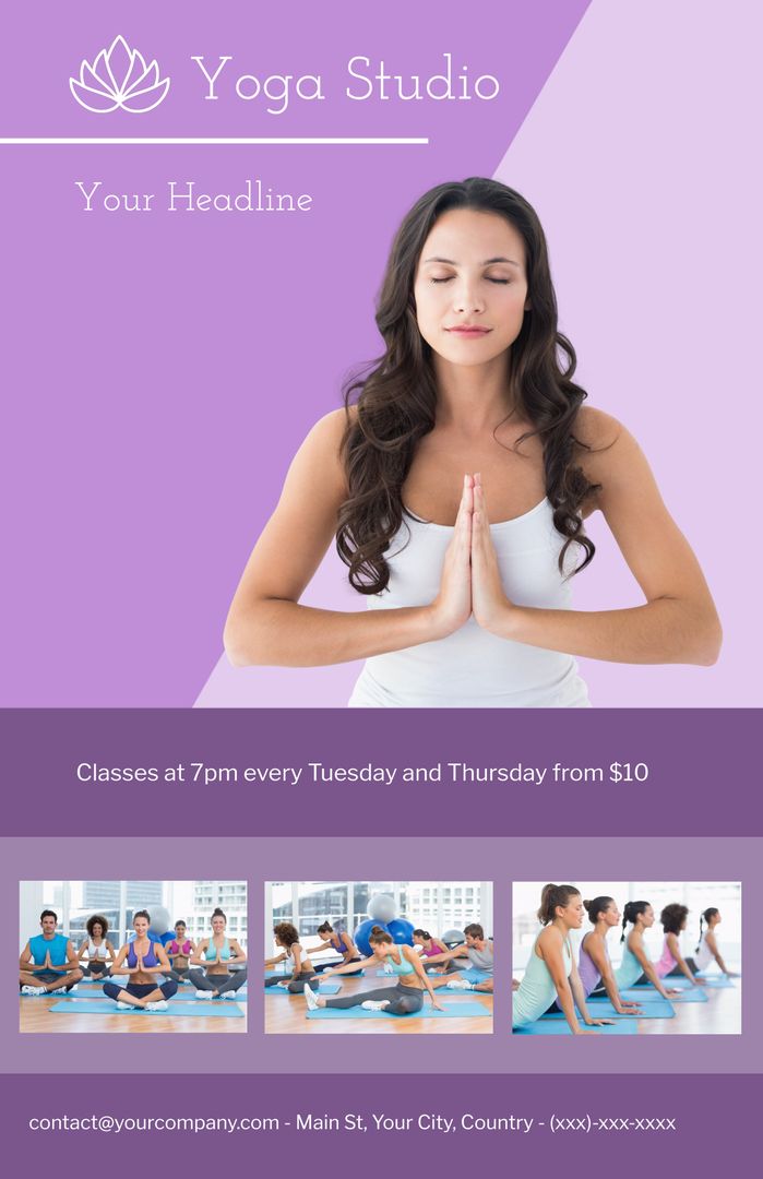 Serene Woman Practicing Yoga Meditation in Studio