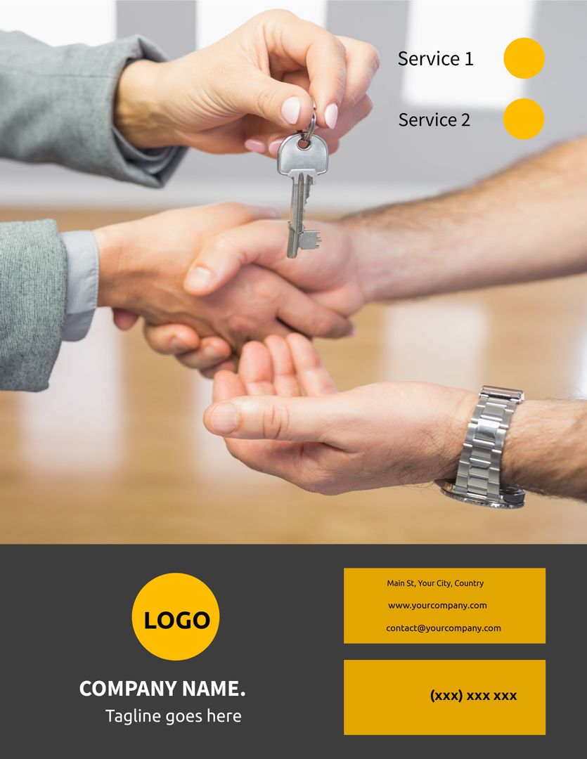 Key Handover Signifying Trust in Real Estate Services