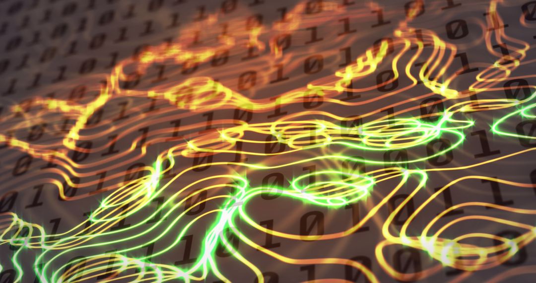 Abstract Binary Code Network with Glowing Connections - Free Images, Stock Photos and Pictures on Pikwizard.com