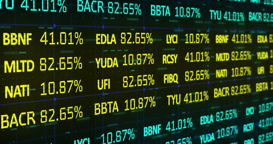 Stock Market Ticker Displaying Live Digital Data