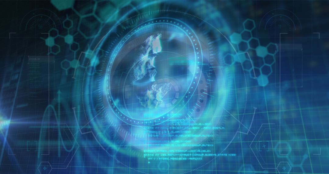 Digital Euro Symbol Amid High-Tech Data Visualization