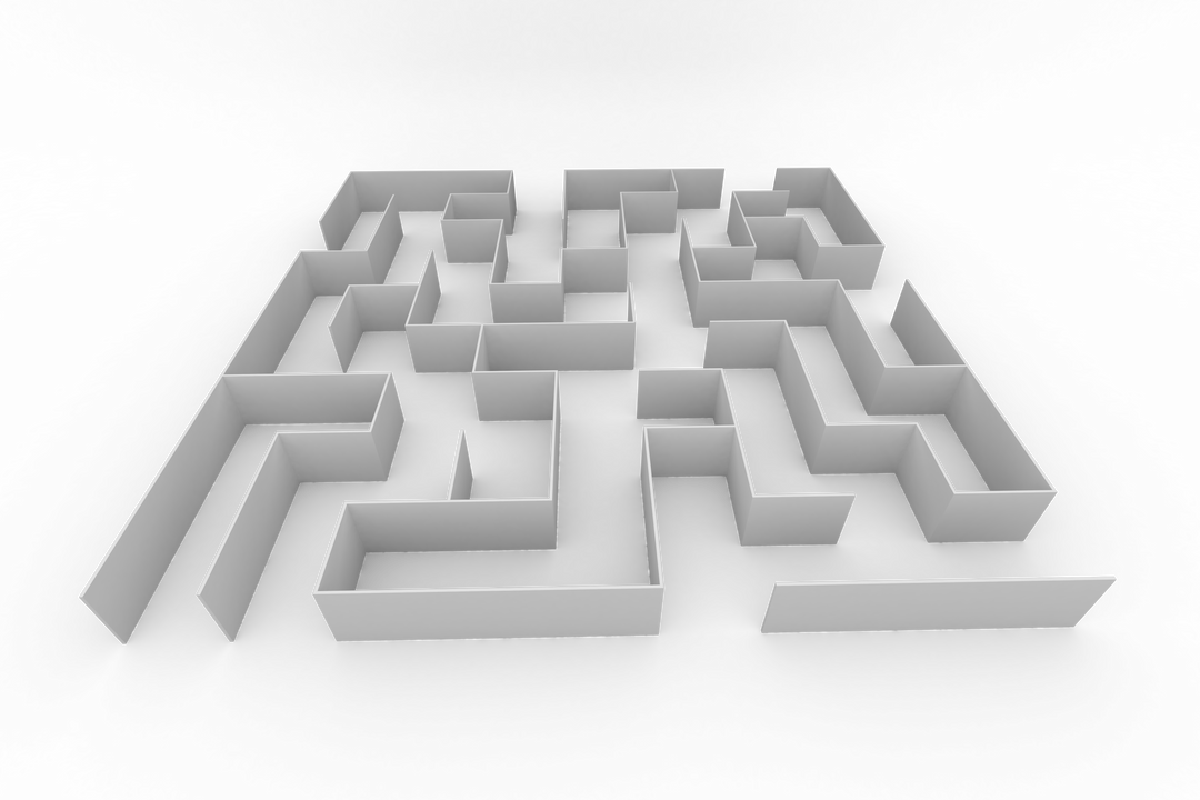 High Angle View of Simple White Transparent Maze Puzzle - Download Free Stock Images Pikwizard.com