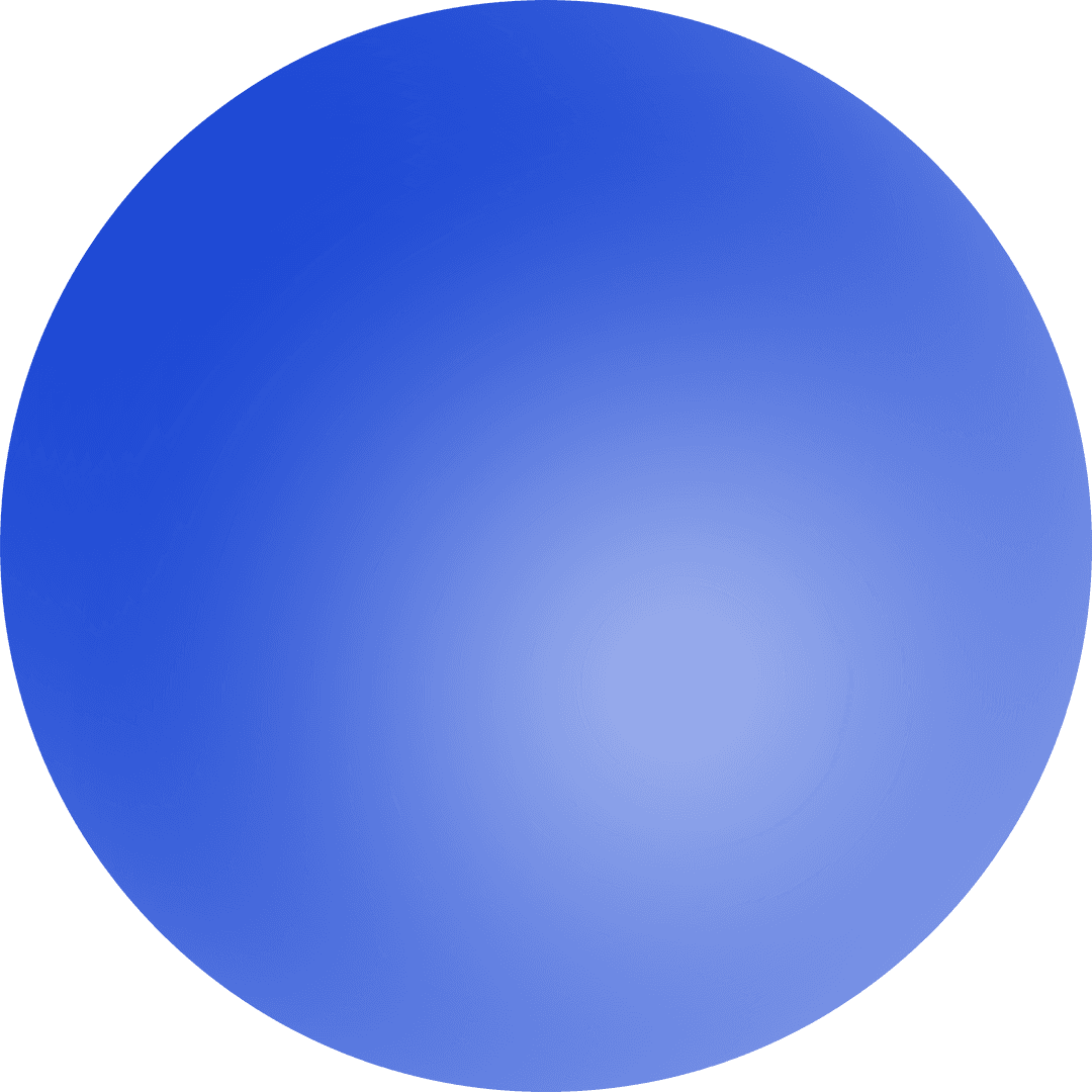 Glowing Blue Gradient Orb on Transparent Background Minimalist Design