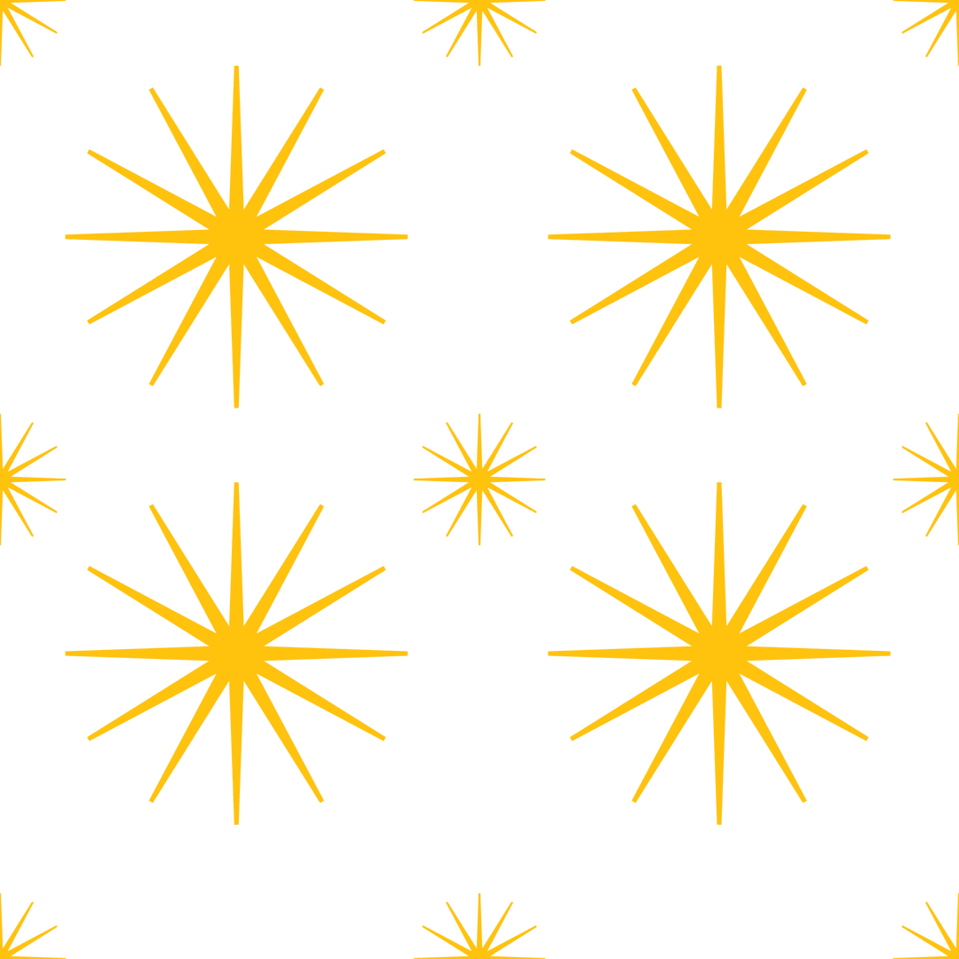 Yellow Geometric Star Pattern on Transparent Background