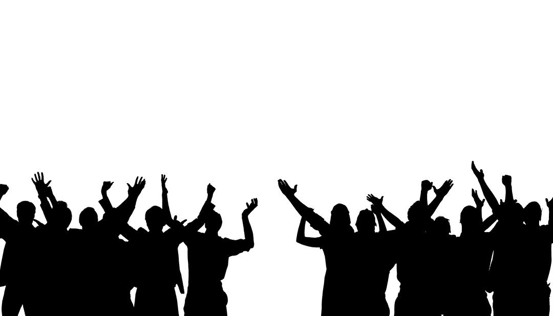 Transparent Silhouette Group in Active Pose