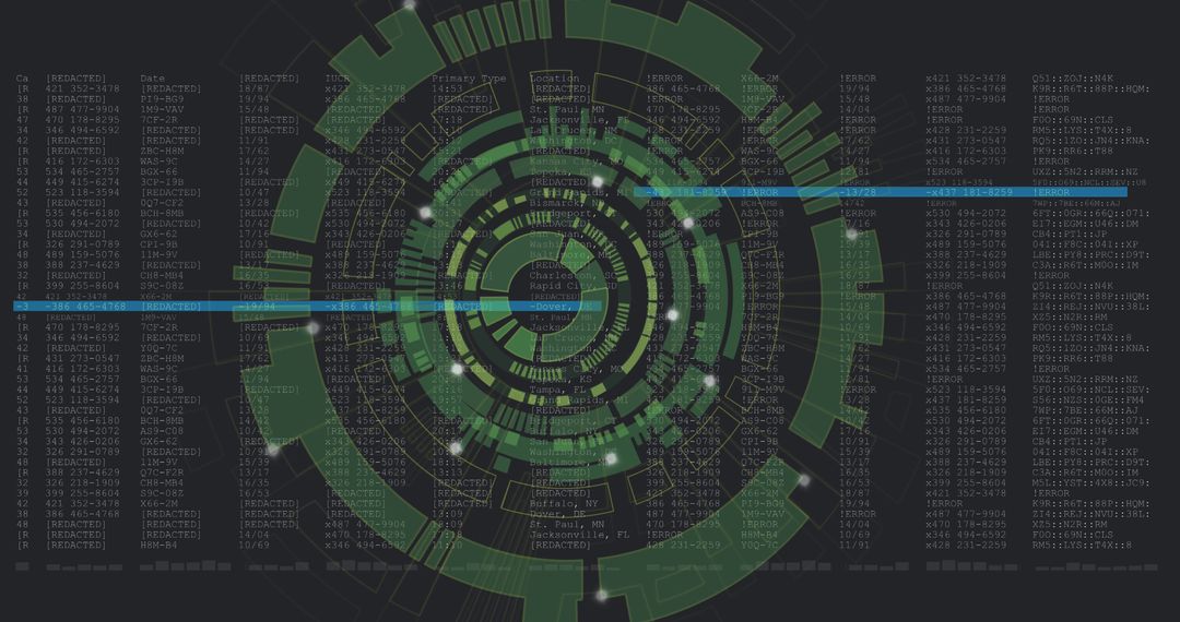 High-Tech Data Scope Interface on Black Background