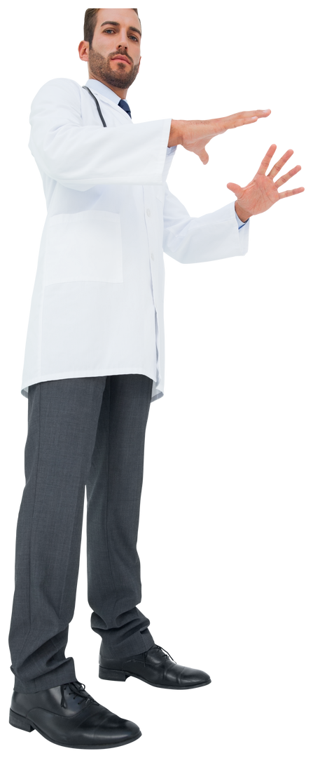 Caucasian Male Doctor Gesturing on Transparent Background - Download Free Stock Images Pikwizard.com