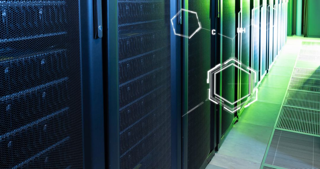 Futuristic Data Center with Scientific Elements