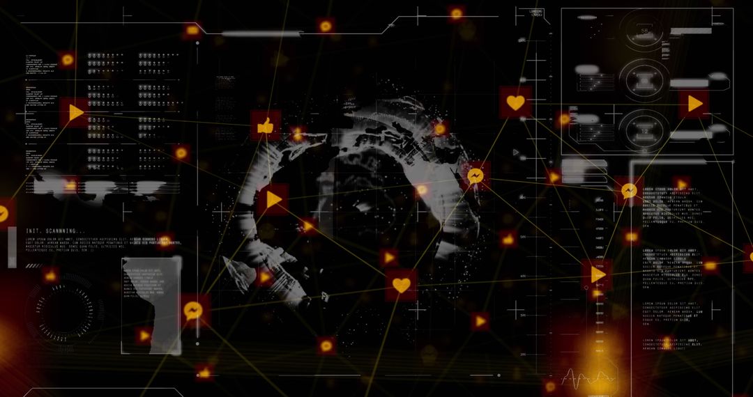 Futuristic Data Processing Over Globe Marketing Technology