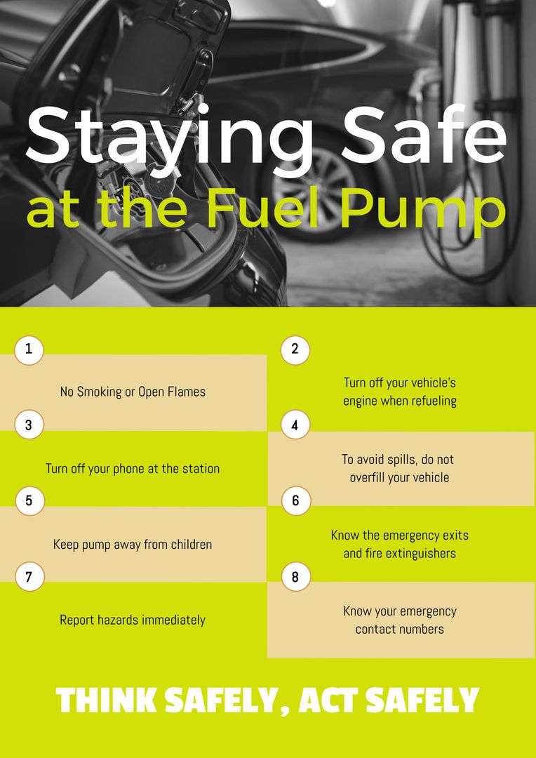 Staying Safe at the Fuel Pump, List of Safety Tips - Download Free Stock Templates Pikwizard.com