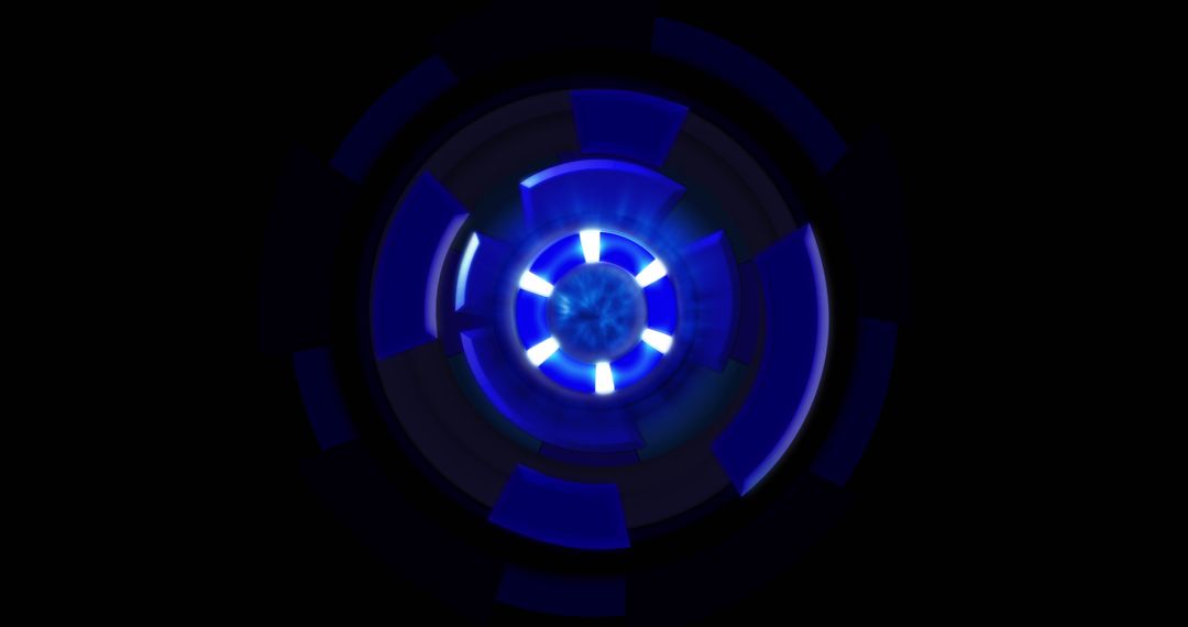 Futuristic Blue Digital Spinning Tech Interface Concept
