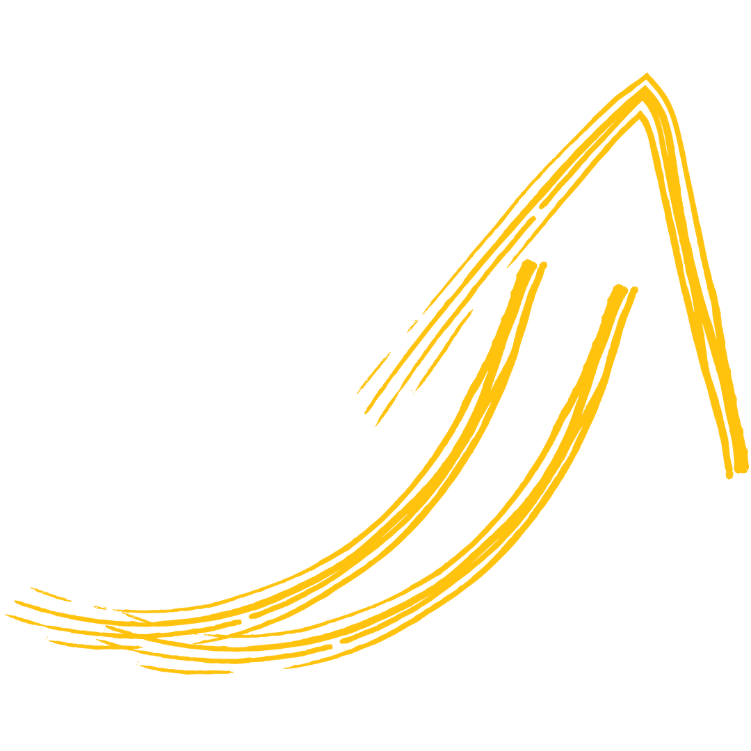 Hand Drawn Yellow Arrow with Transparent Background